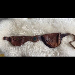 handmade leather fanny pack fits waist size24”-33”